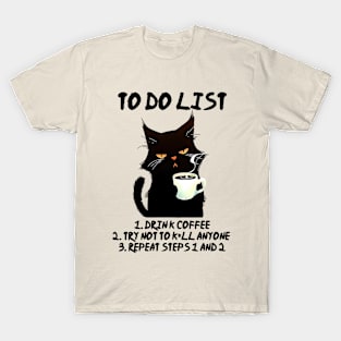 To Do List Funny Cat T-Shirt